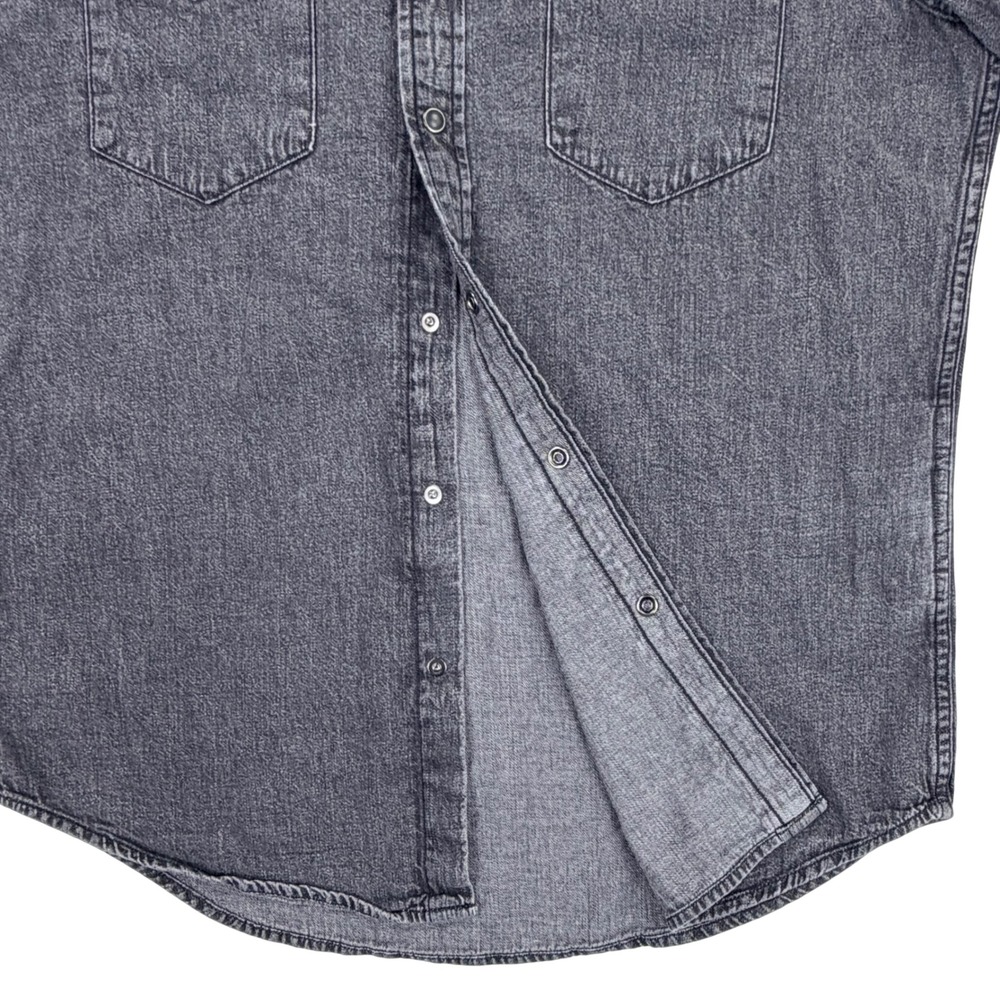 Levi's Western Barstow Shirt Men Medium Black Pearl Snaps Standard Fit Denim‎ - Picture 4 of 10